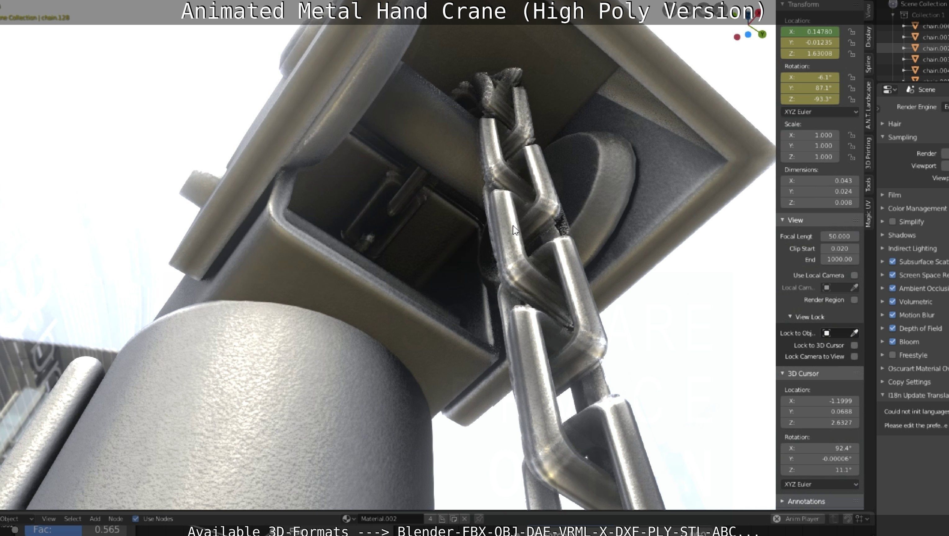 Animated Metal Hand Crane High-Poly Version 3D model_52