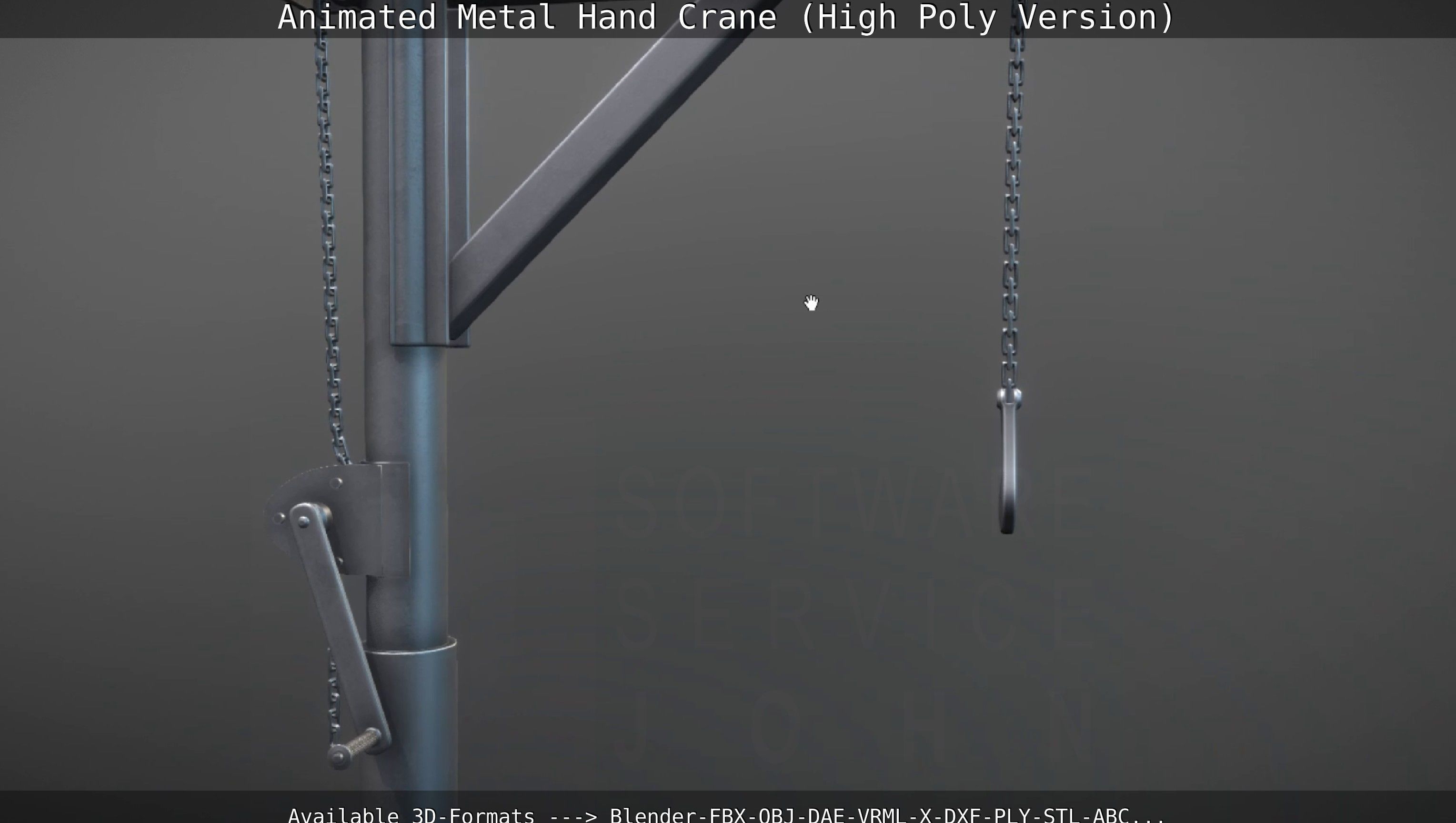 Animated Metal Hand Crane High-Poly Version 3D model_136