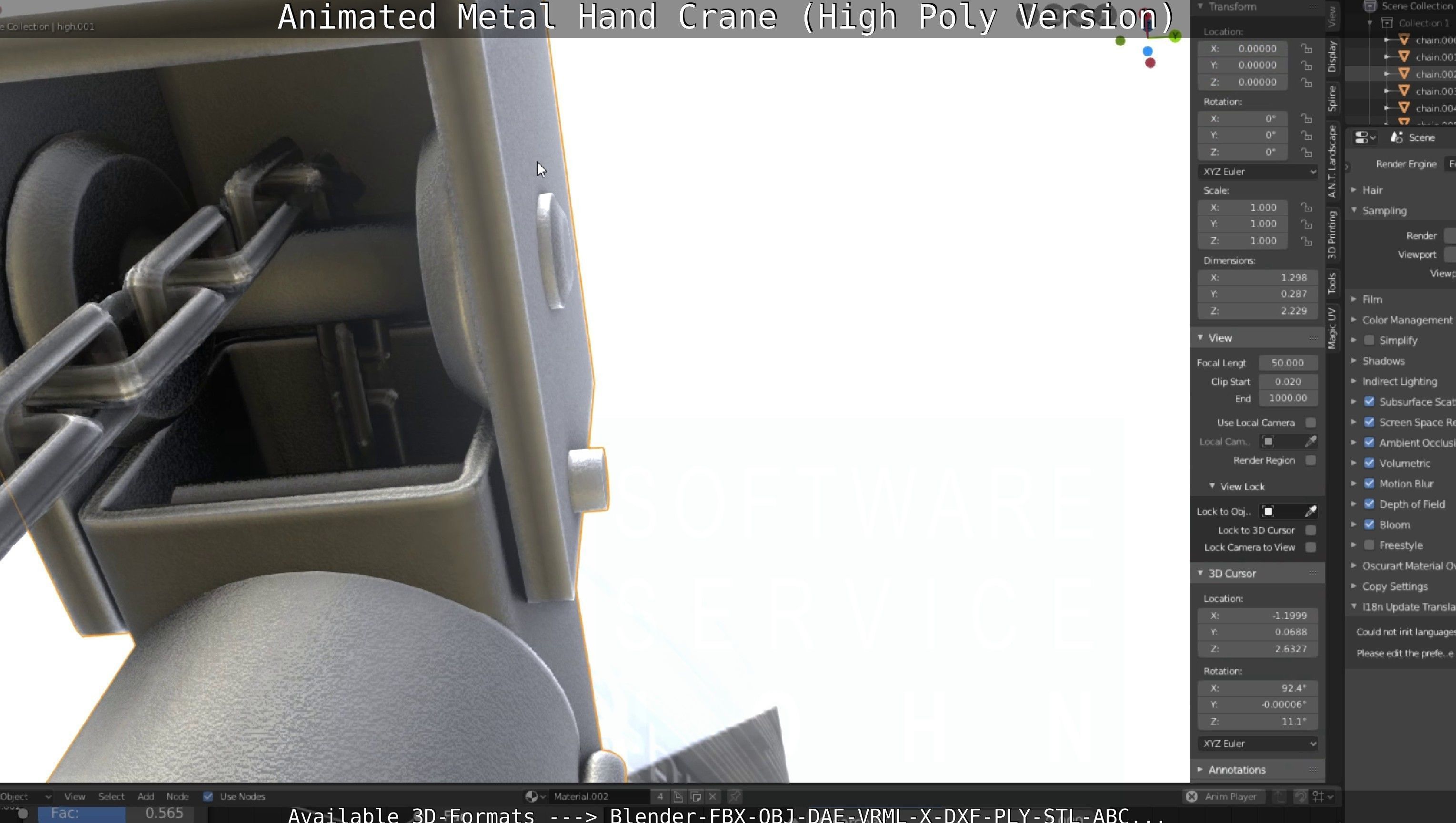 Animated Metal Hand Crane High-Poly Version 3D model_54