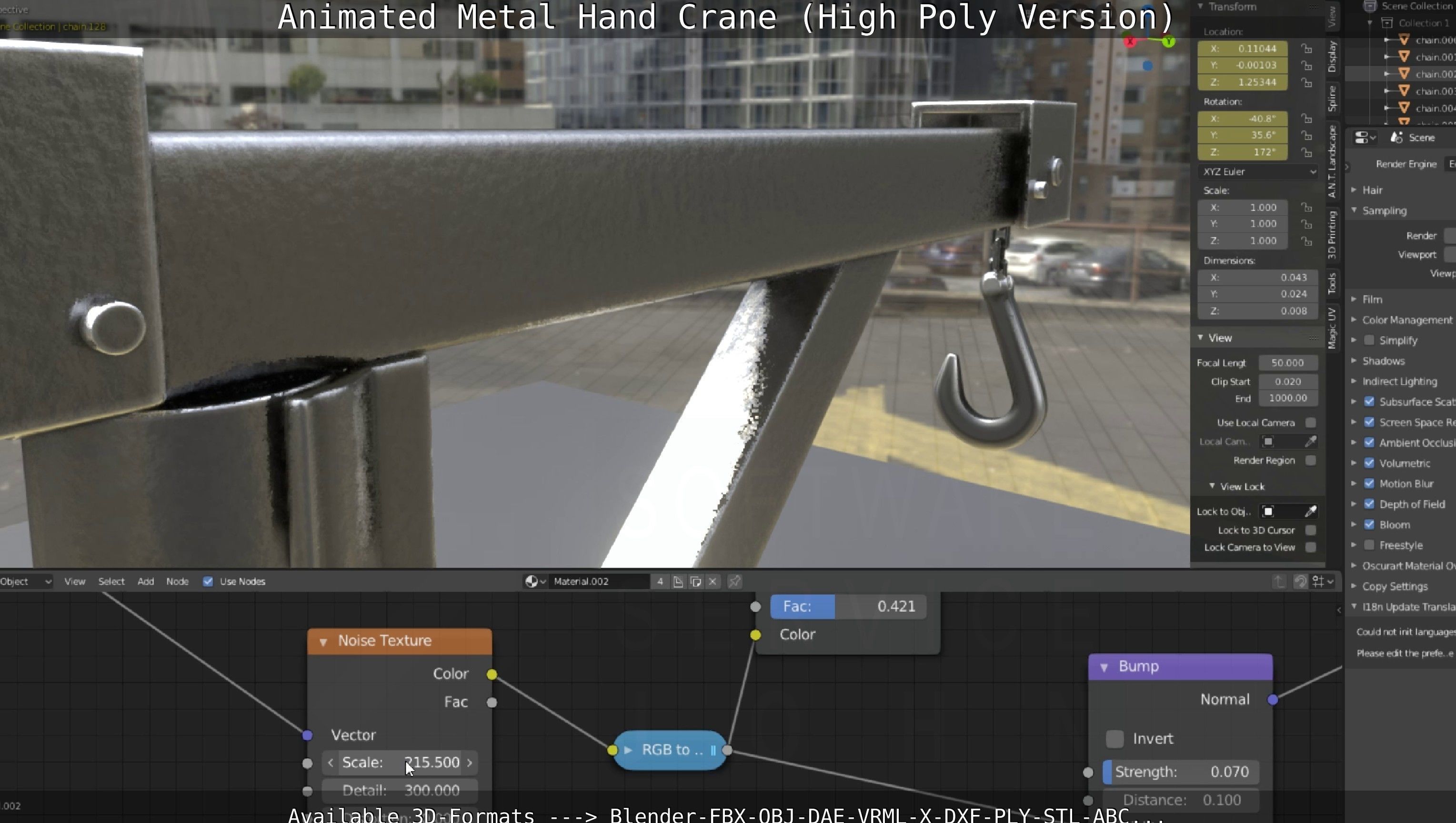 Animated Metal Hand Crane High-Poly Version 3D model_21