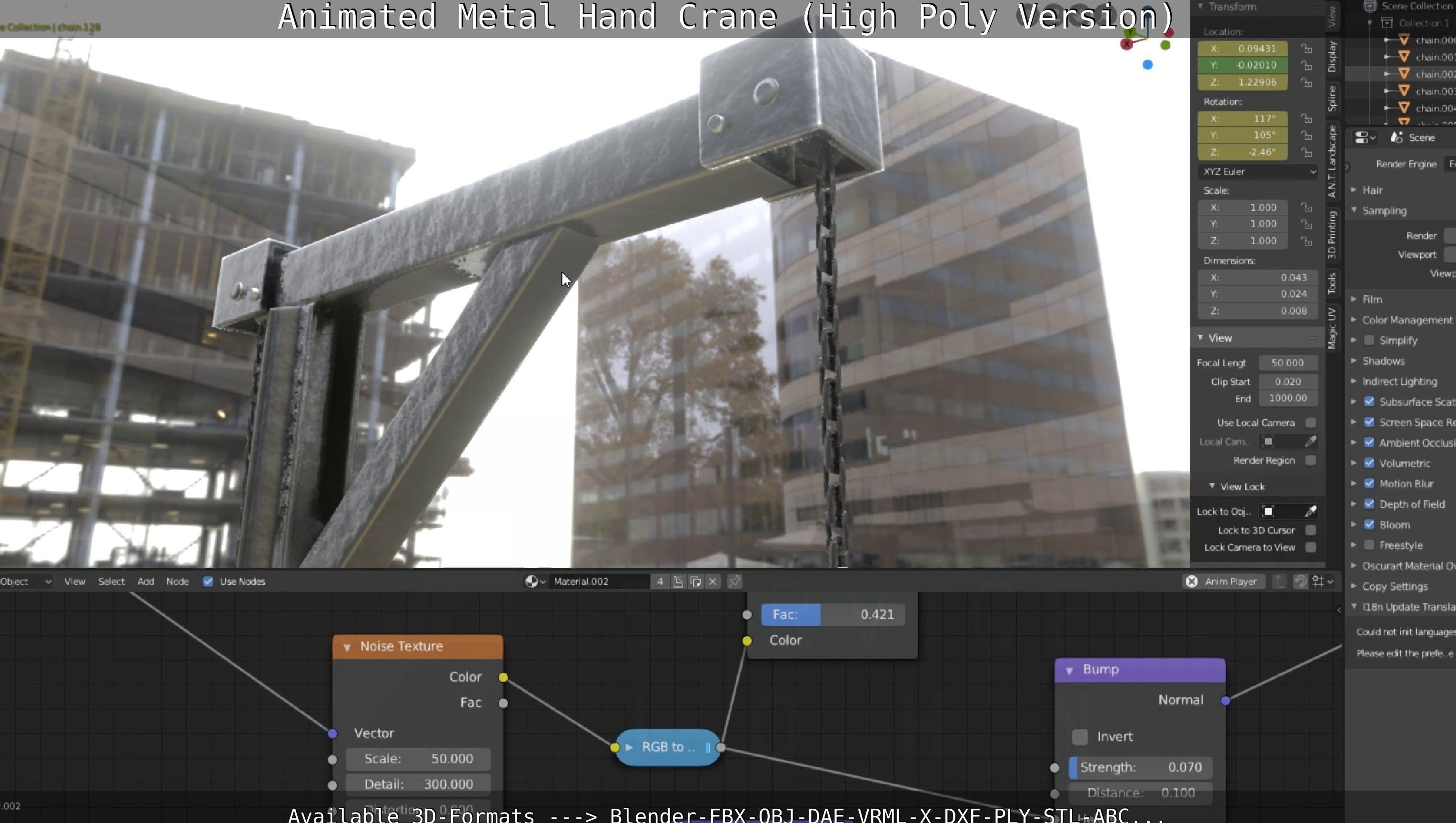 Animated Metal Hand Crane High-Poly Version 3D model_17