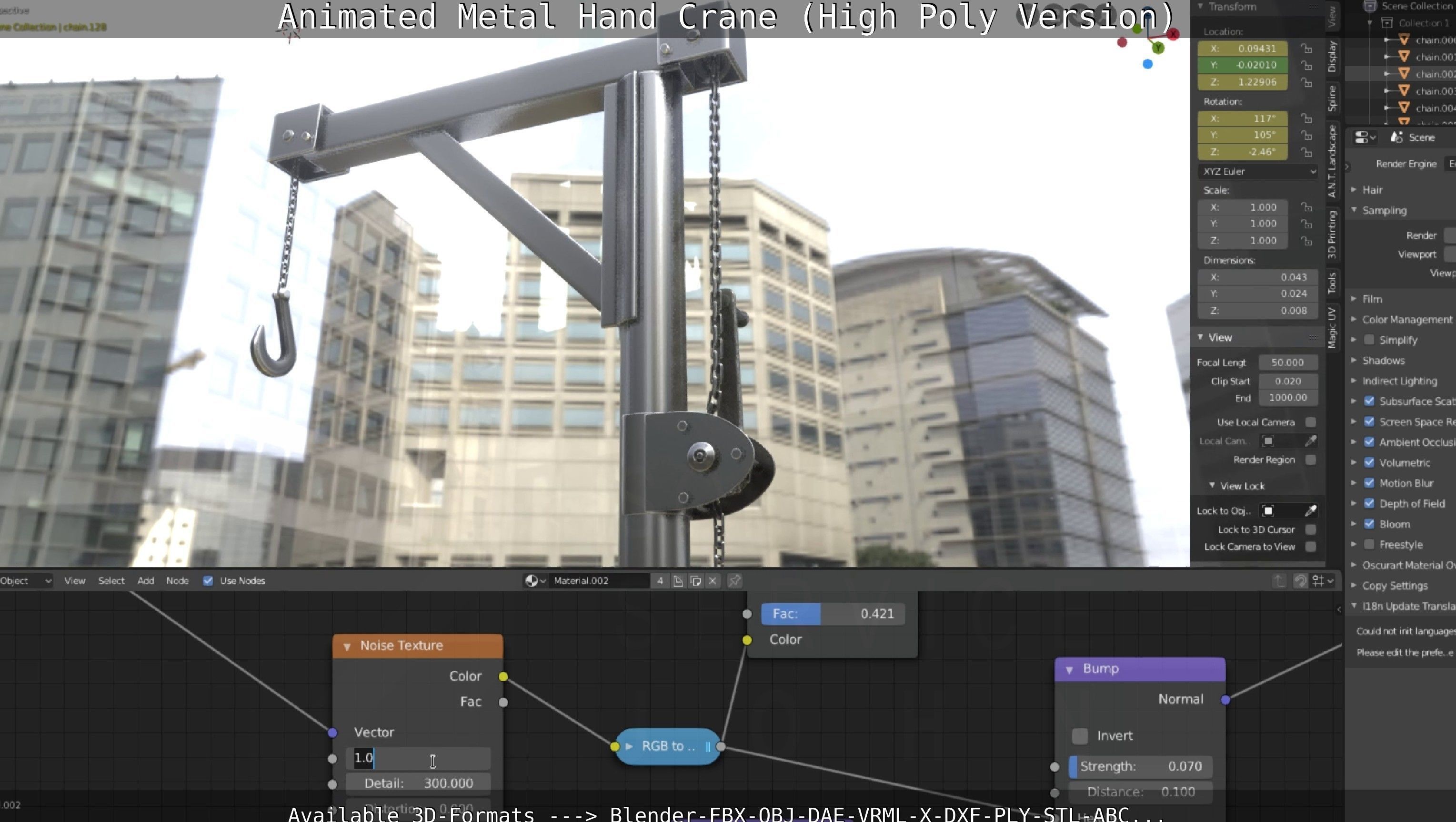Animated Metal Hand Crane High-Poly Version 3D model_19