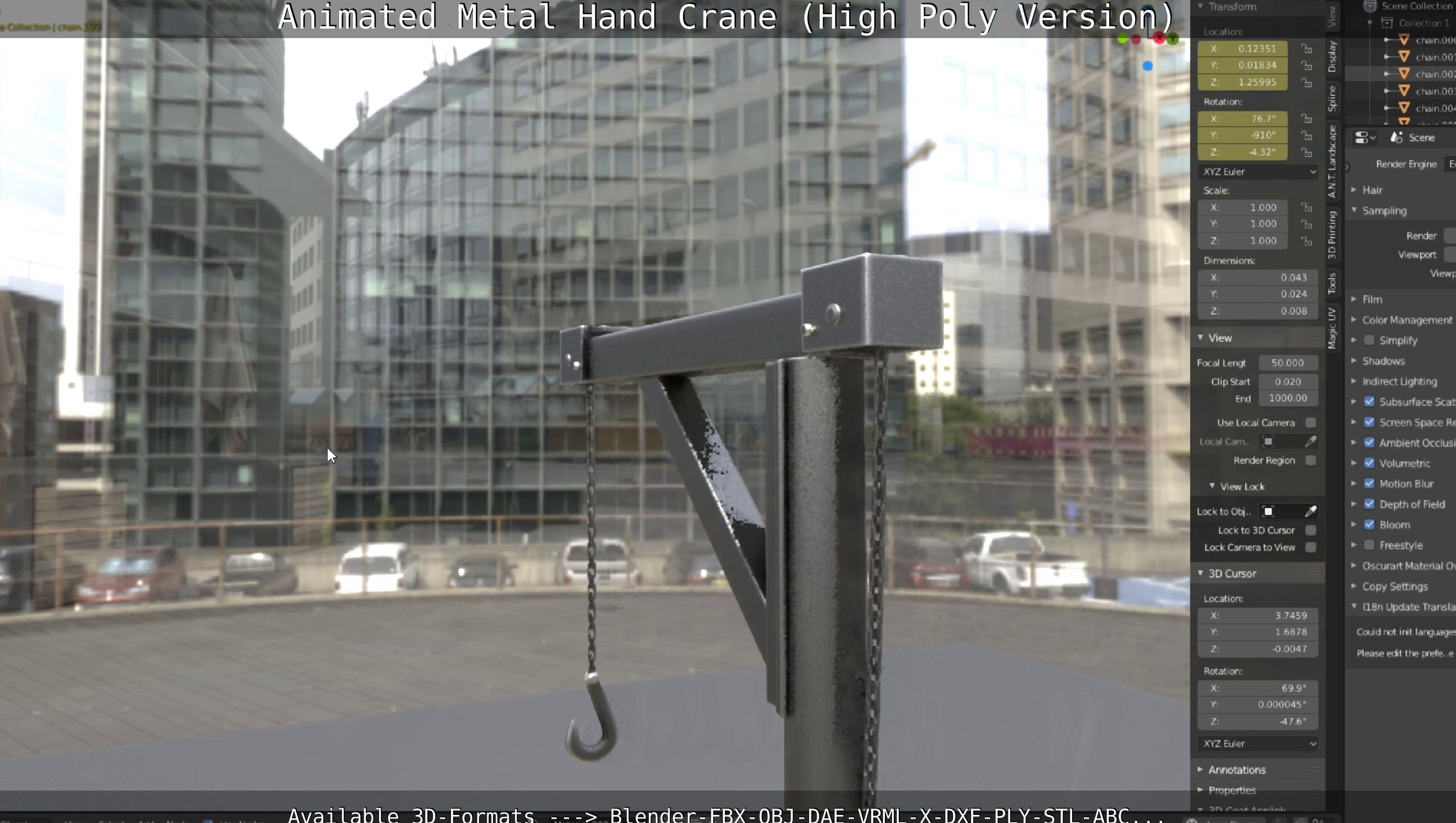 Animated Metal Hand Crane High-Poly Version 3D model_94