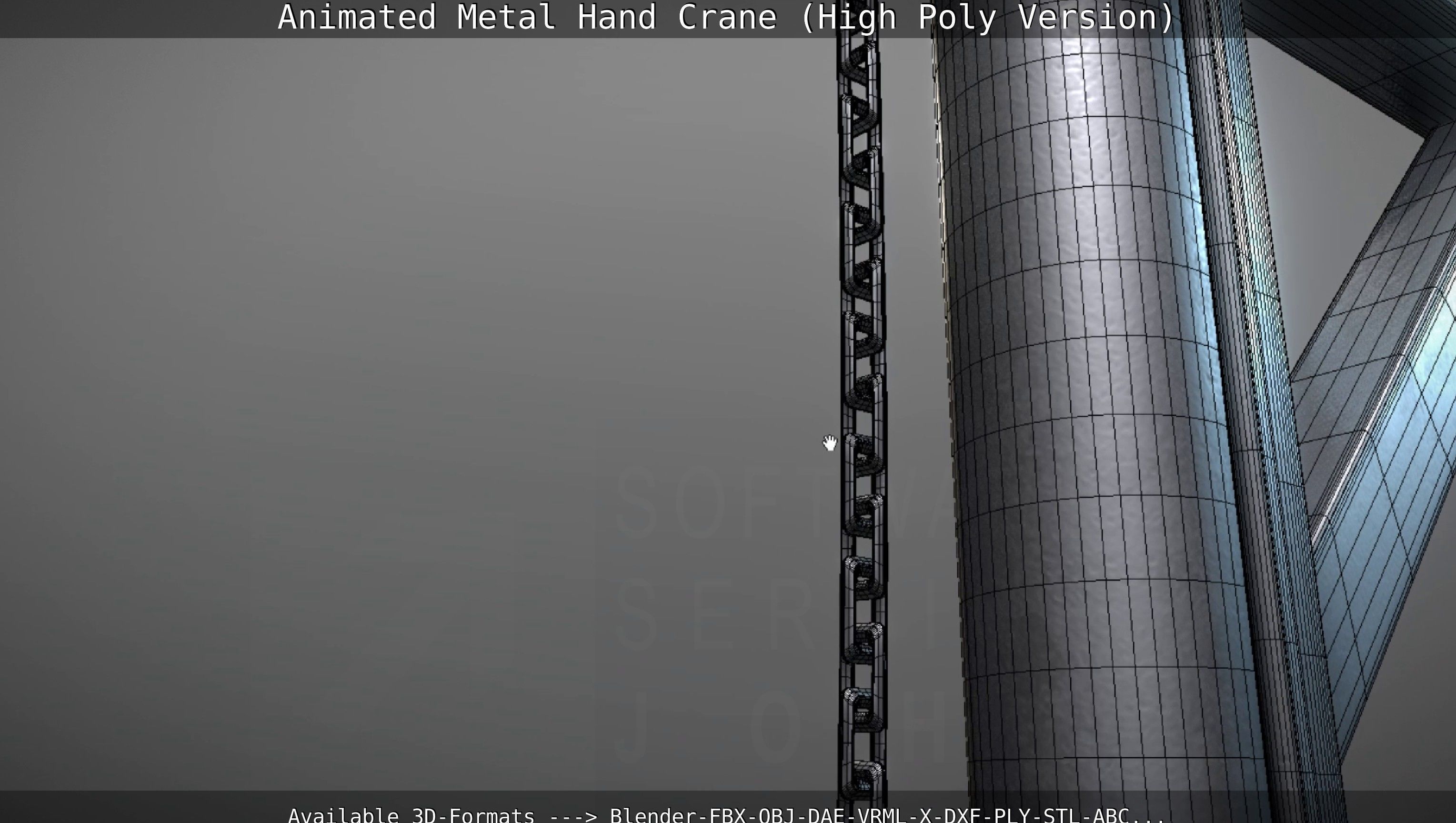 Animated Metal Hand Crane High-Poly Version 3D model_141