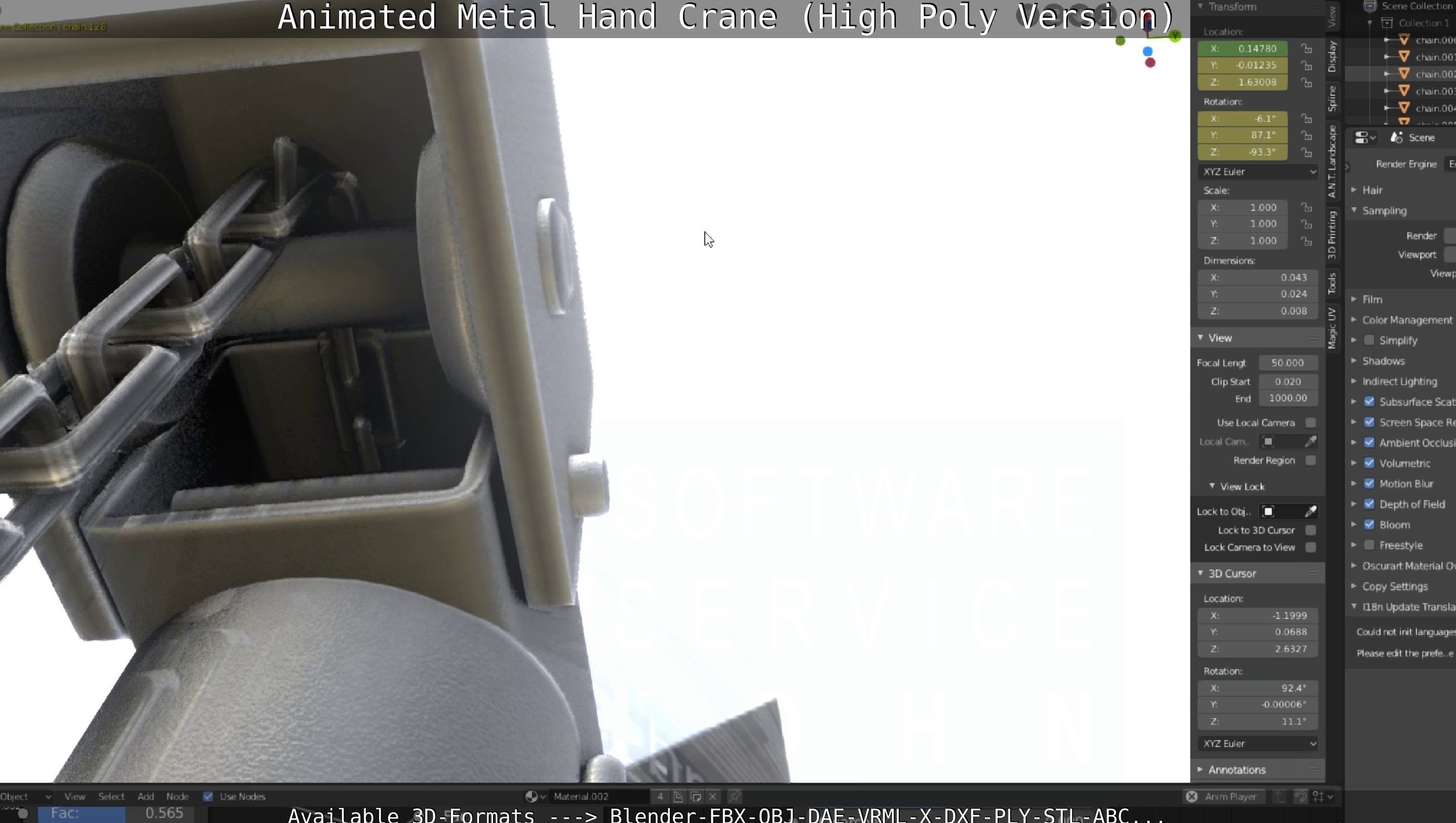 Animated Metal Hand Crane High-Poly Version 3D model_53