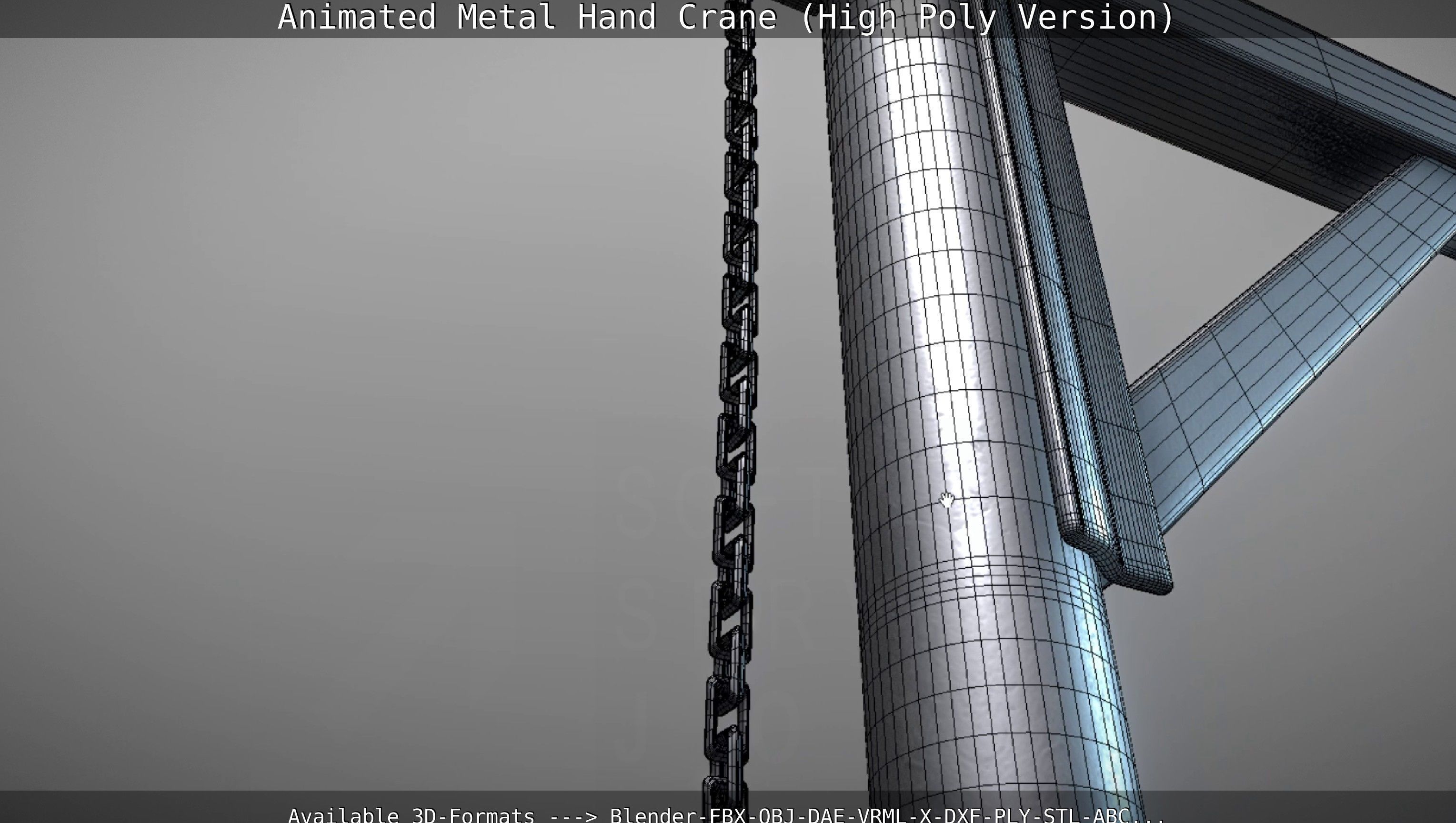 Animated Metal Hand Crane High-Poly Version 3D model_147