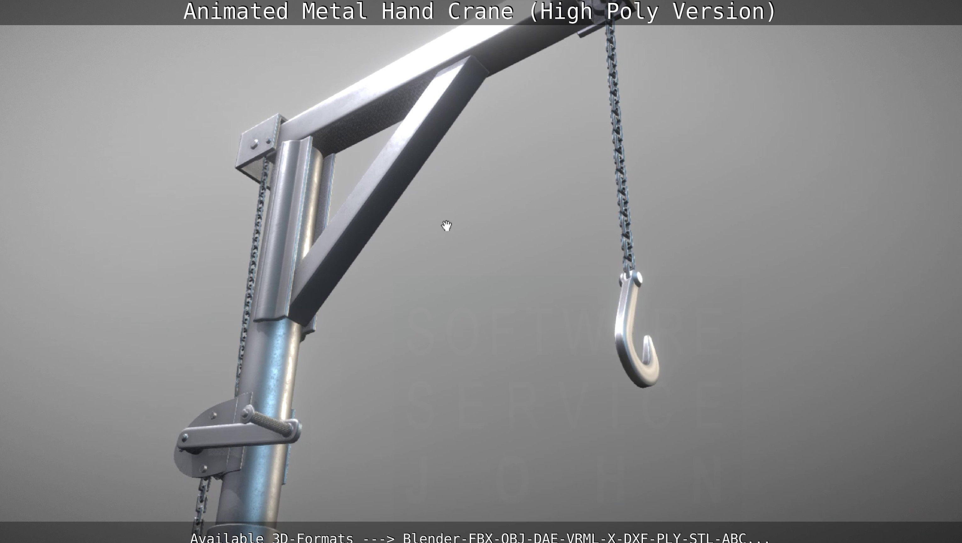 Animated Metal Hand Crane High-Poly Version 3D model_105