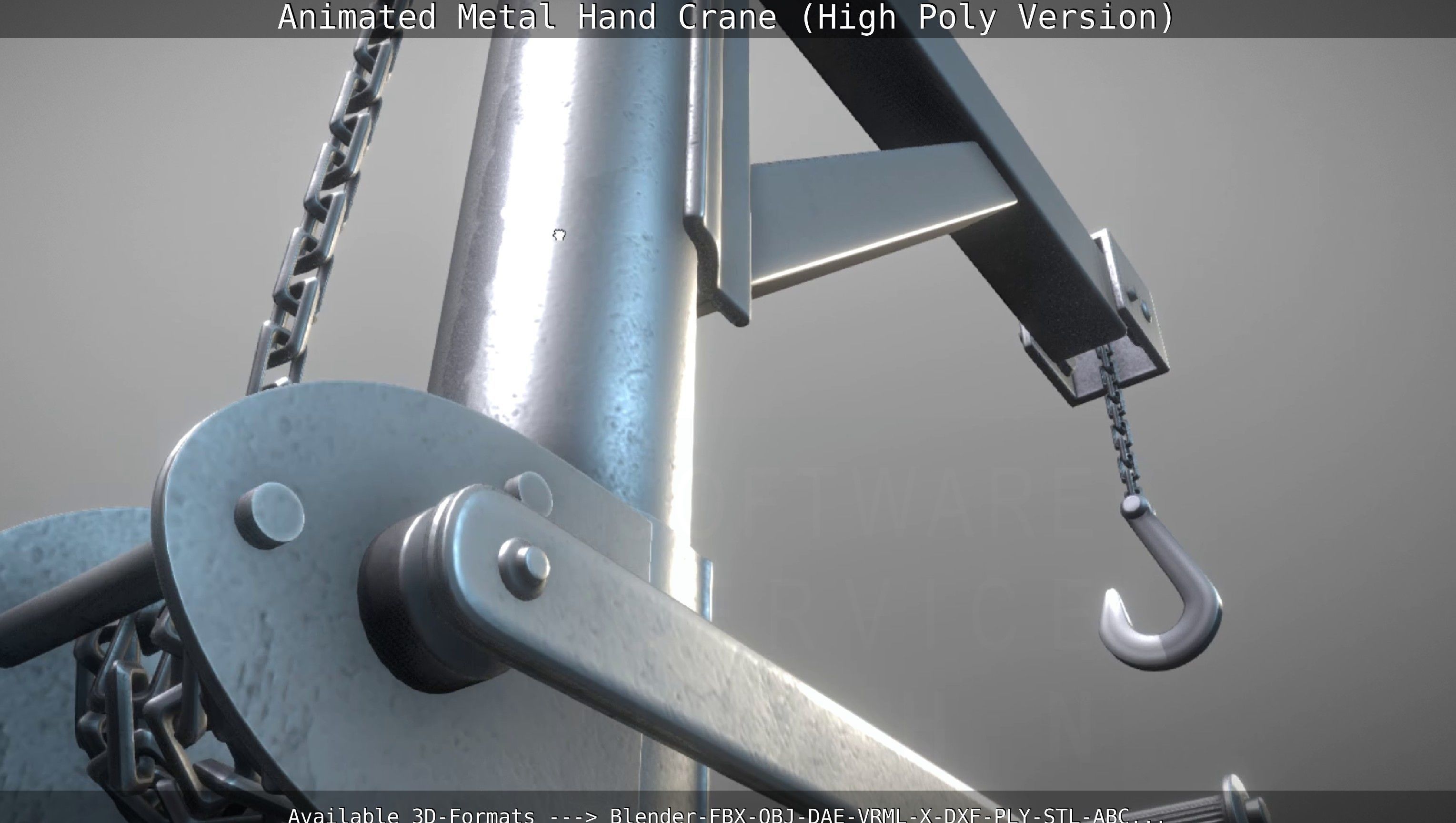 Animated Metal Hand Crane High-Poly Version 3D model_113