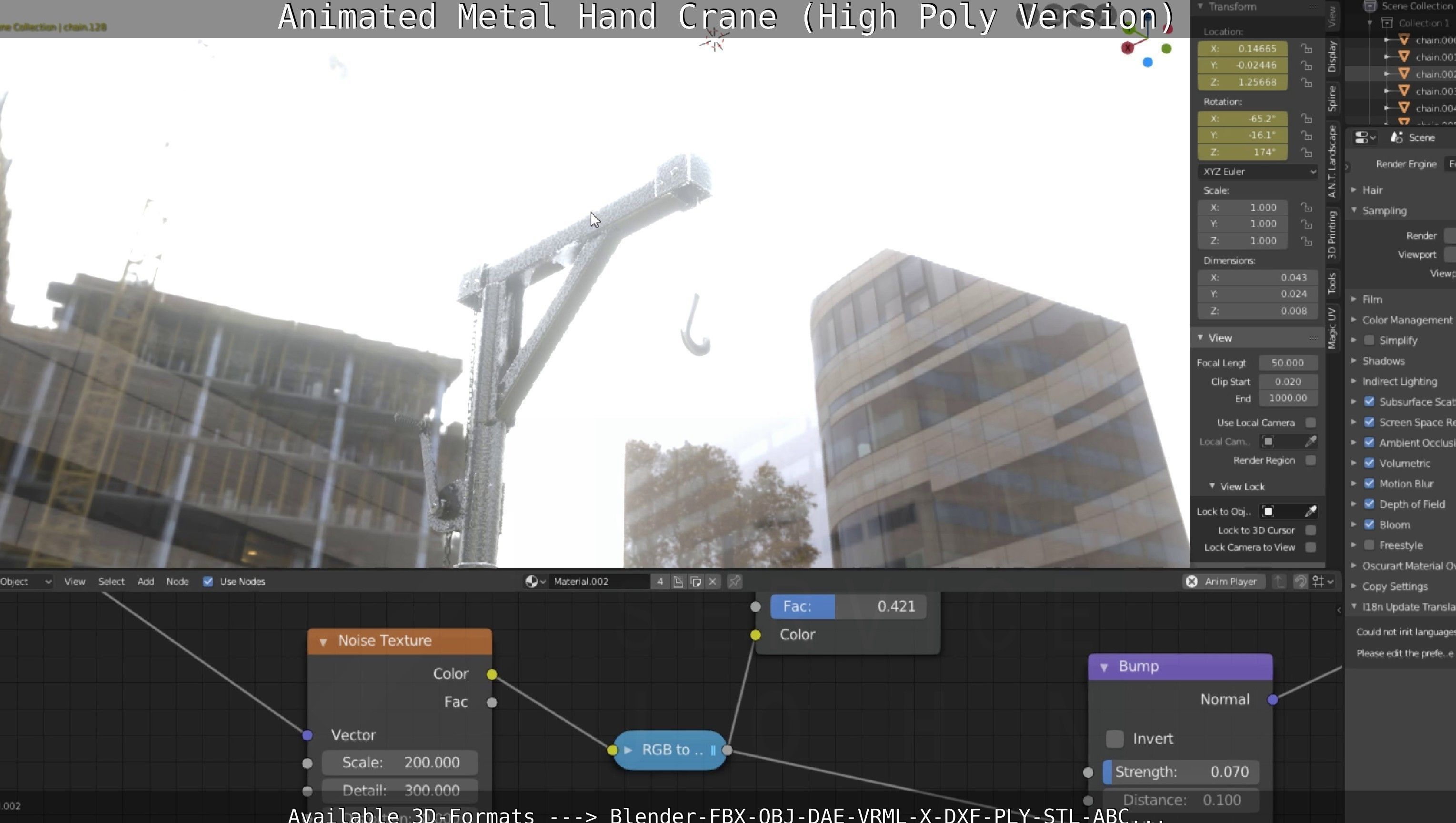 Animated Metal Hand Crane High-Poly Version 3D model_20