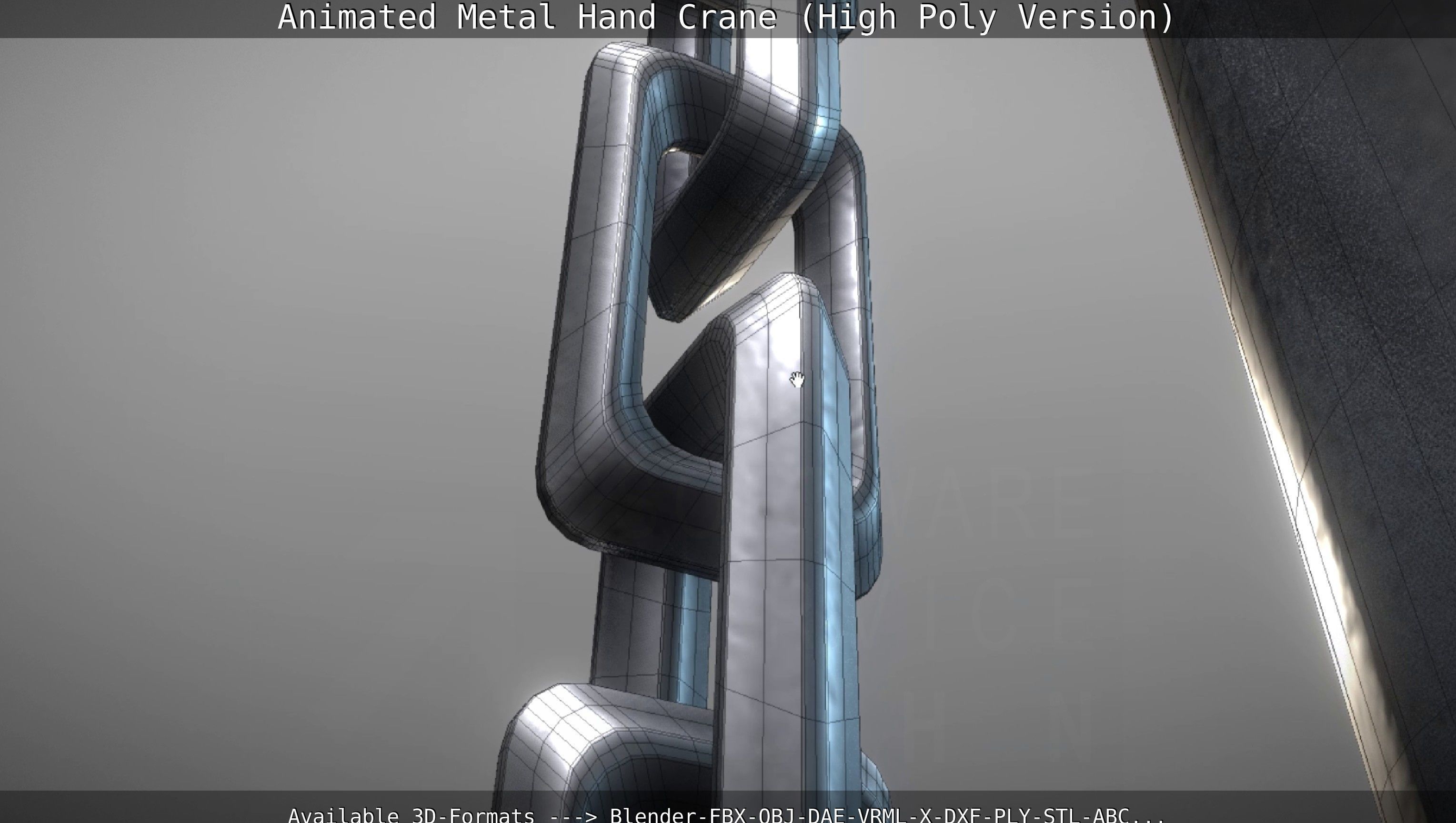 Animated Metal Hand Crane High-Poly Version 3D model_145