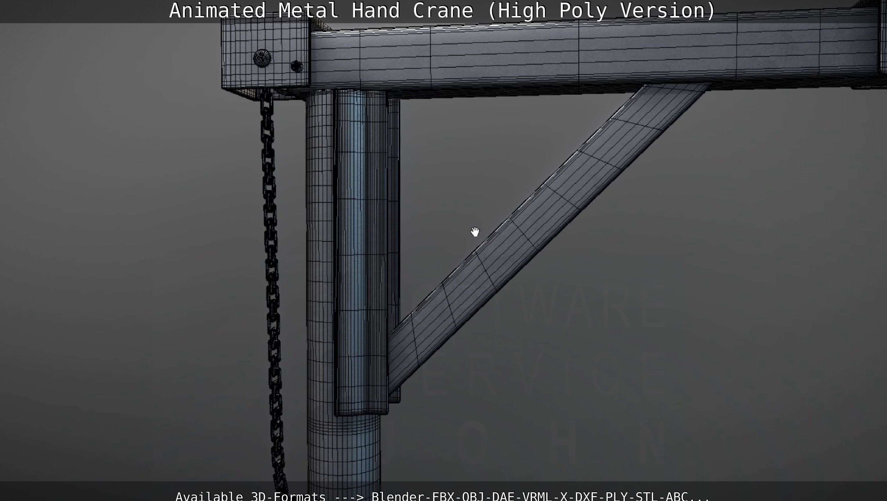 Animated Metal Hand Crane High-Poly Version 3D model_140