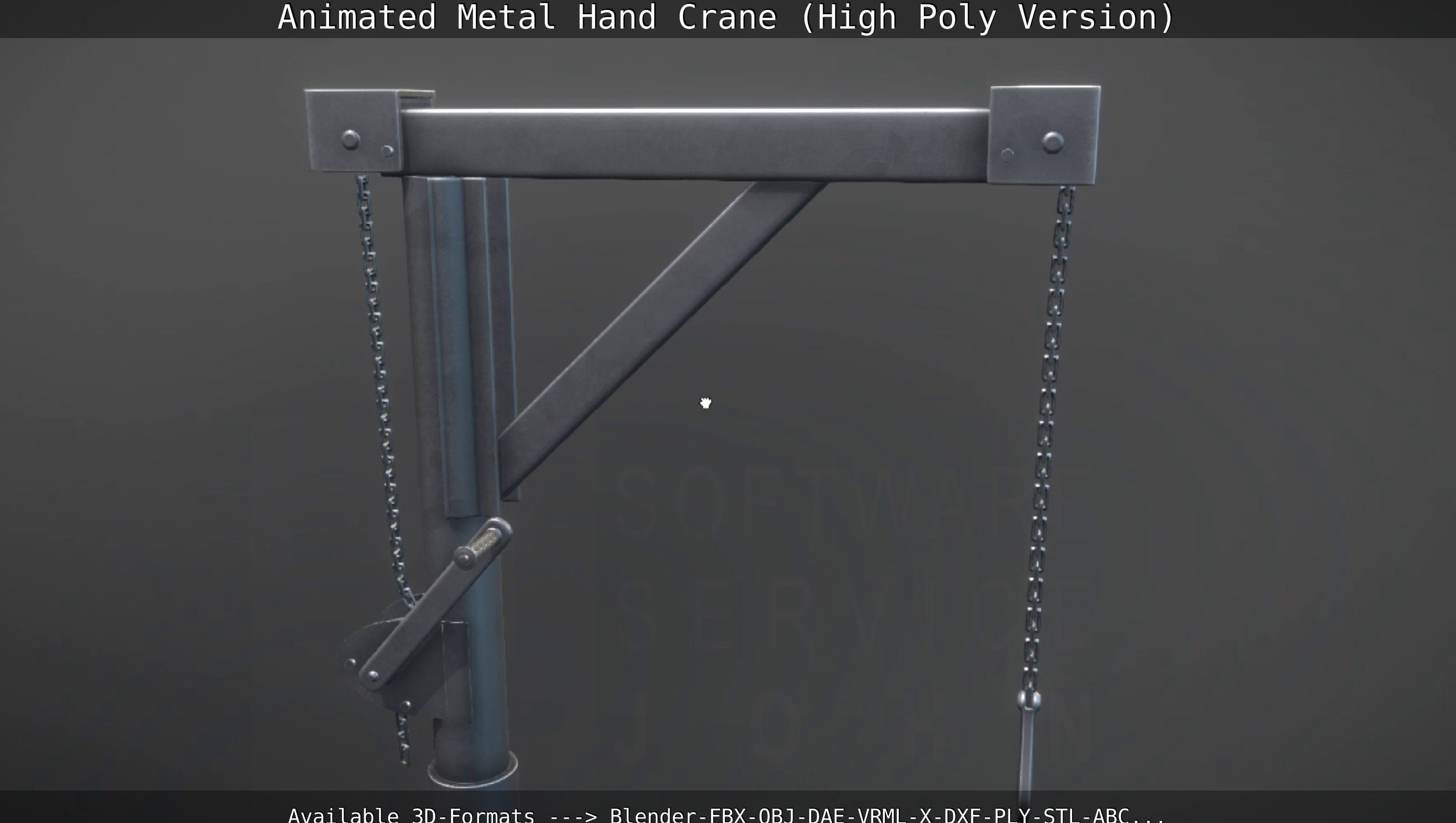 Animated Metal Hand Crane High-Poly Version 3D model_101