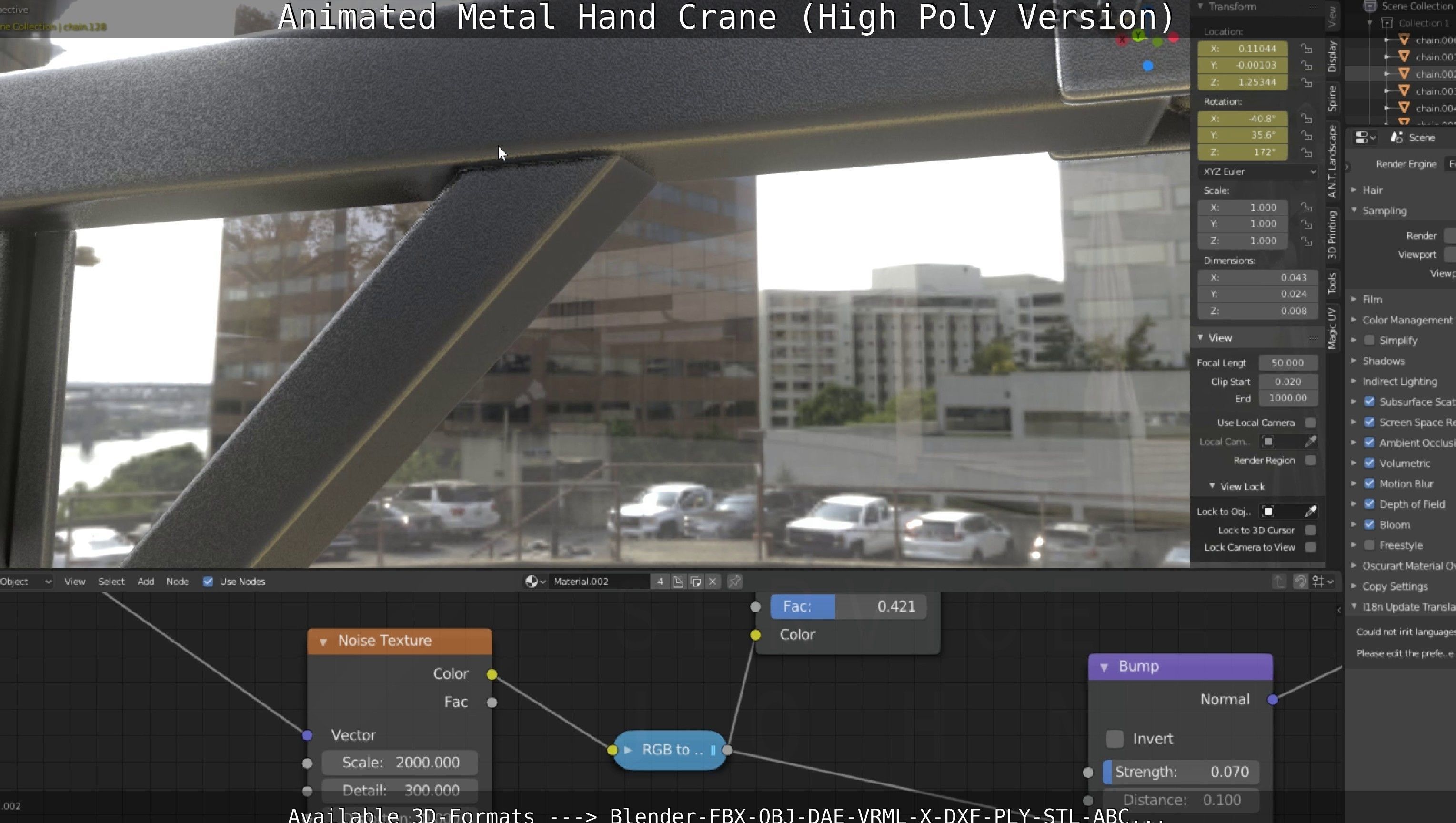Animated Metal Hand Crane High-Poly Version 3D model_25
