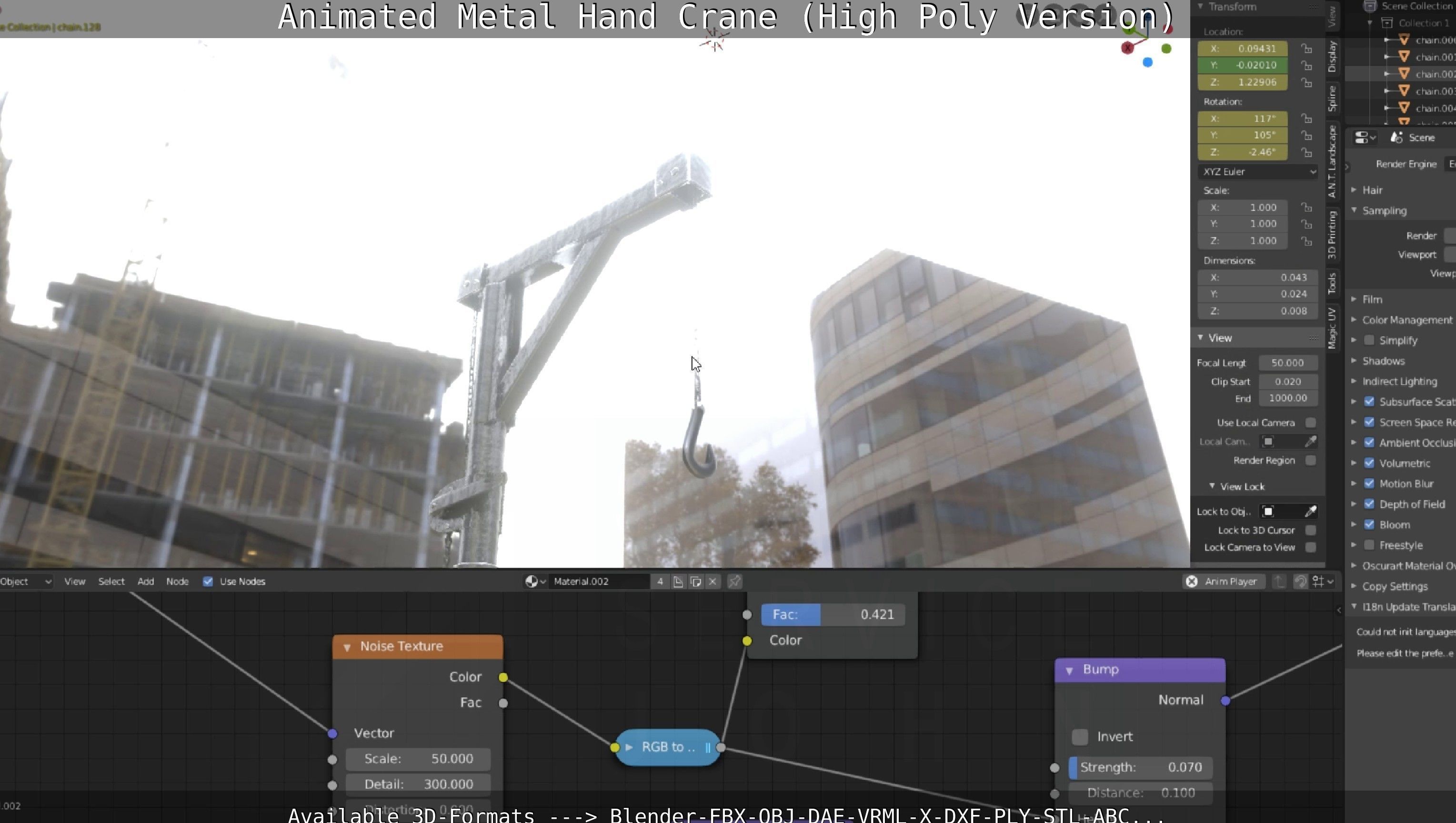Animated Metal Hand Crane High-Poly Version 3D model_15