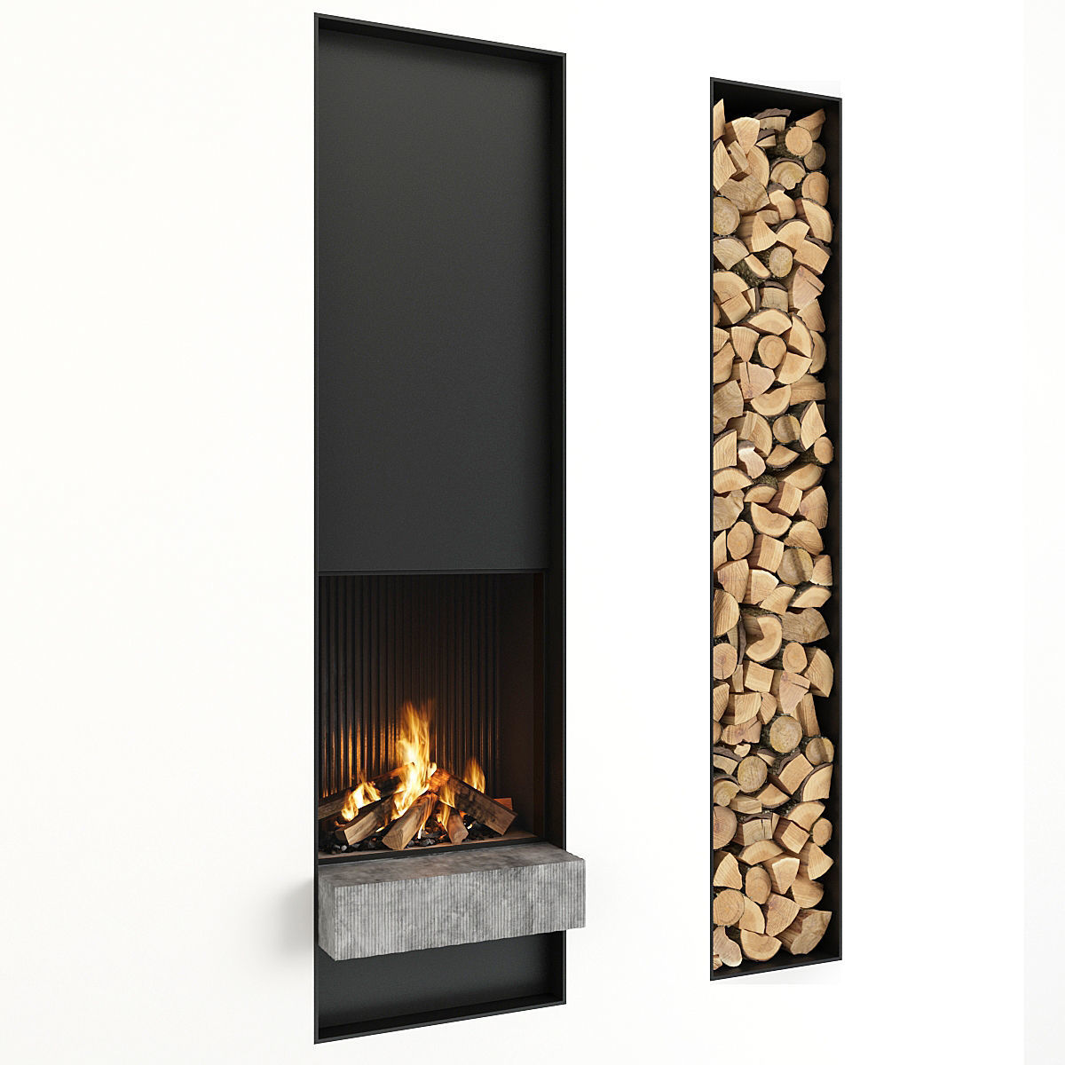 Fireplace and Firewood 49 3D model_7