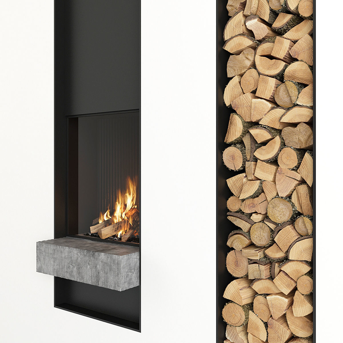 Fireplace and Firewood 49 3D model_11