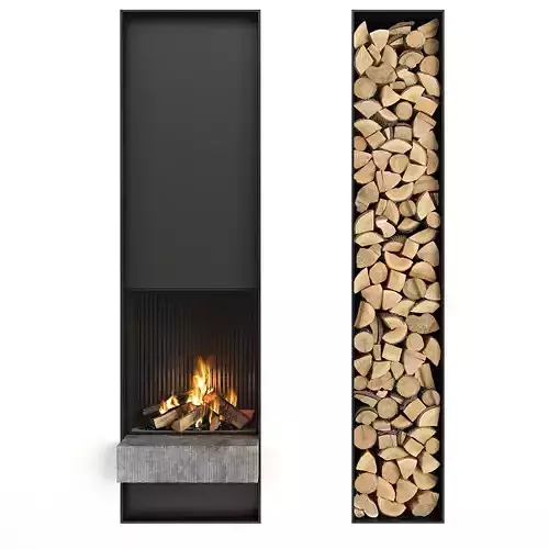 Fireplace and Firewood 49 3D model