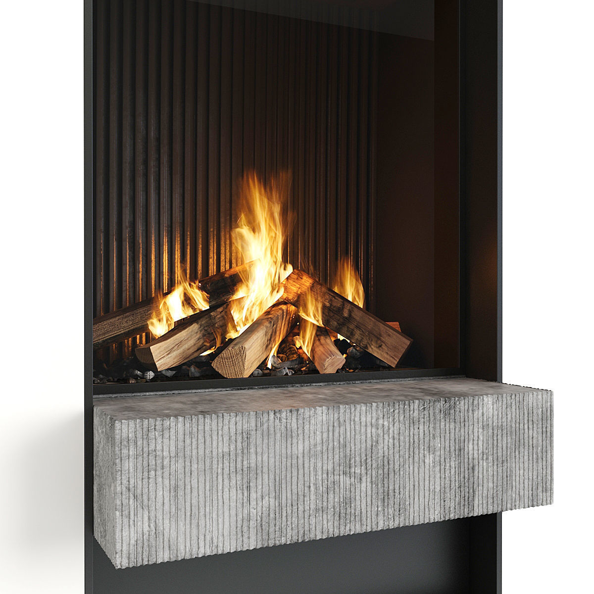 Fireplace and Firewood 49 3D model_10