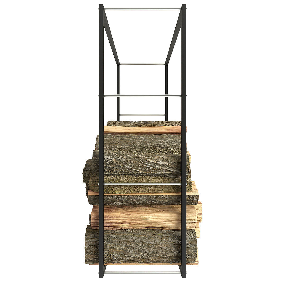 Firewood rack with logs in it 3D model_7