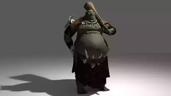 Ogroid creature Low-poly 3D model