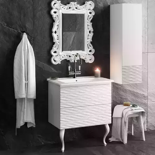 Bathroom Set vanity with mirror and towel rack
