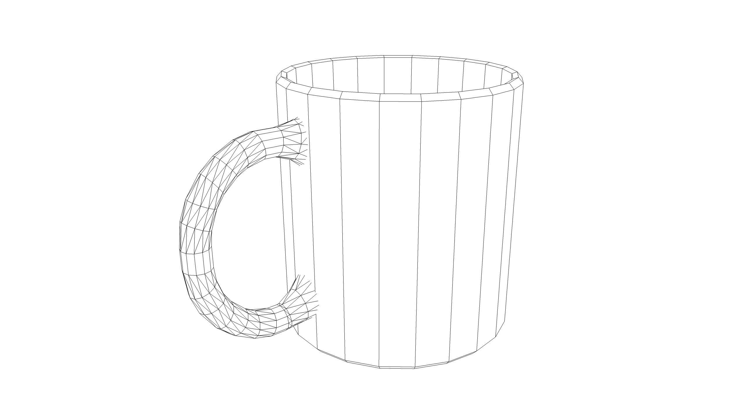 Mug coffee Low-poly 3D model_5