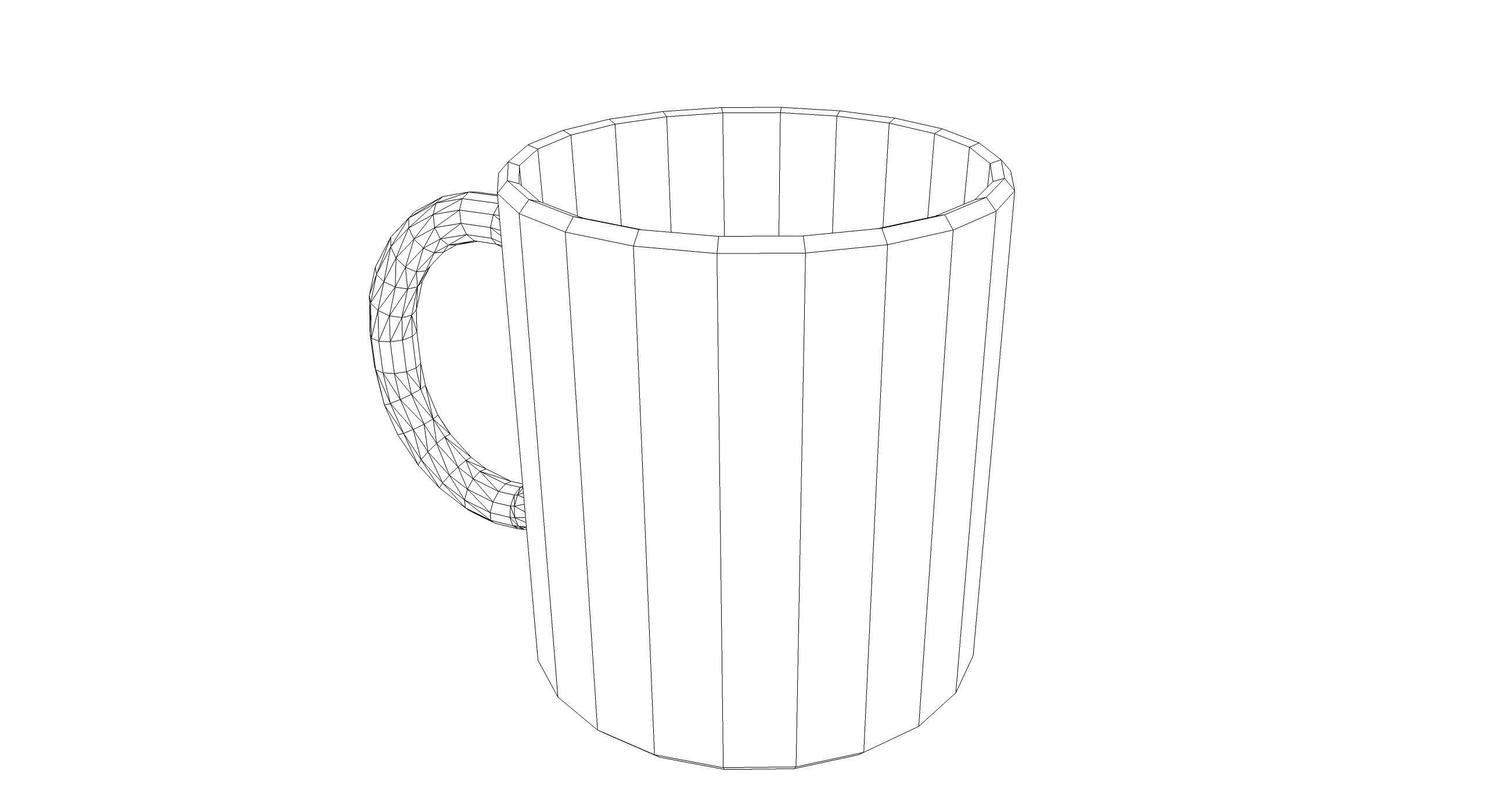 Mug coffee Low-poly 3D model_4