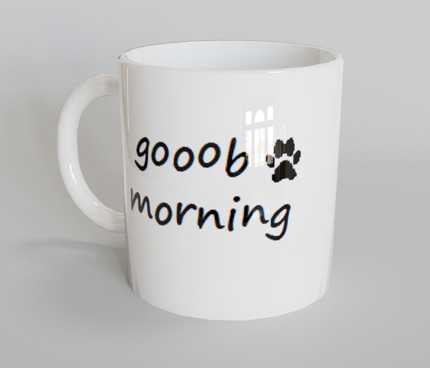 Mug coffee Low-poly 3D model_1