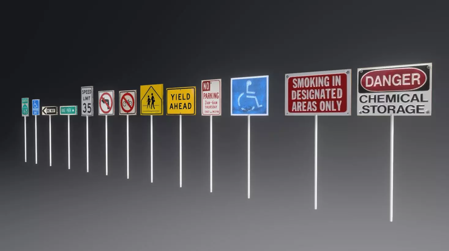 Sign package Free low-poly 3D model_0
