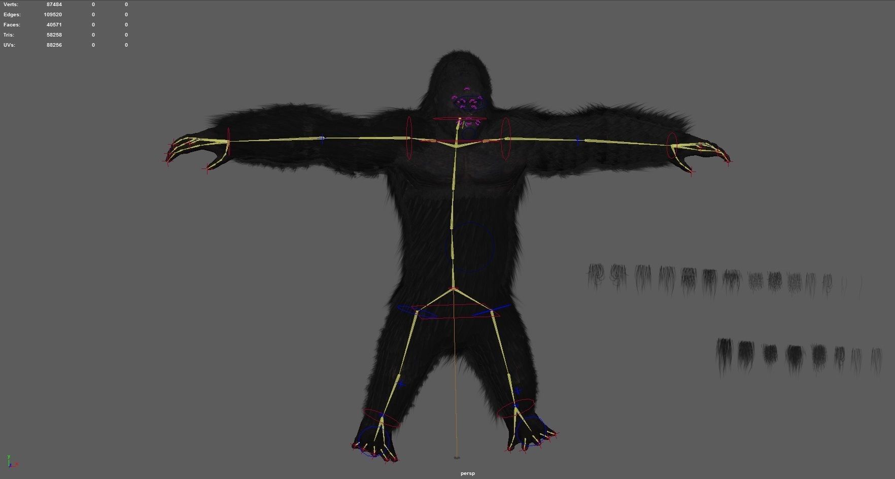 Realistic Gorilla  Face Rigged Game Ready Low-poly 3D model_6