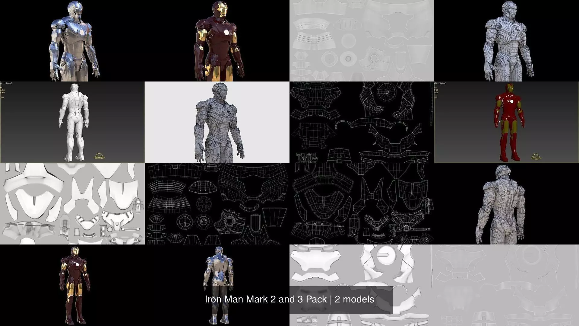 Iron Man Mark 2 and 3 Pack 3D Model Collection_1