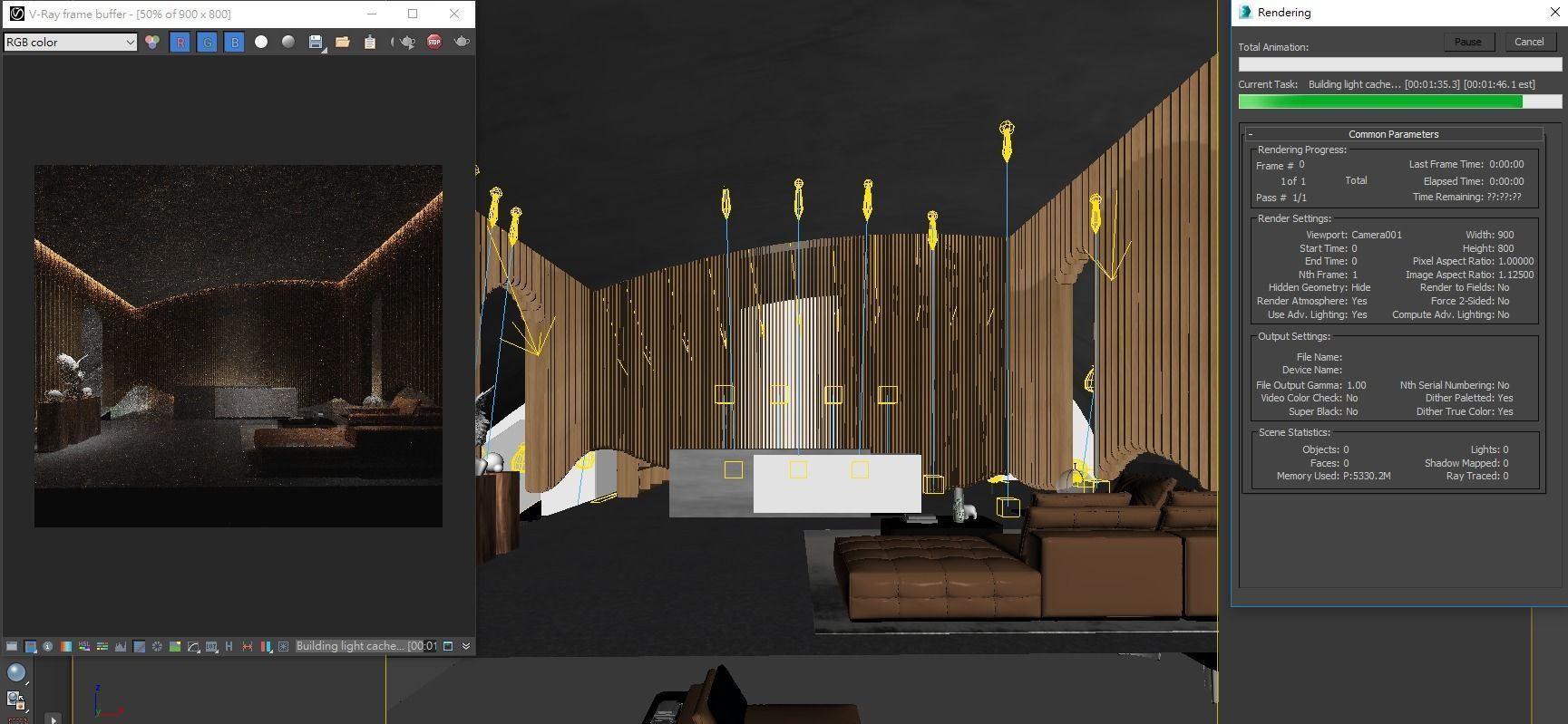 Reception hall 3D model_1