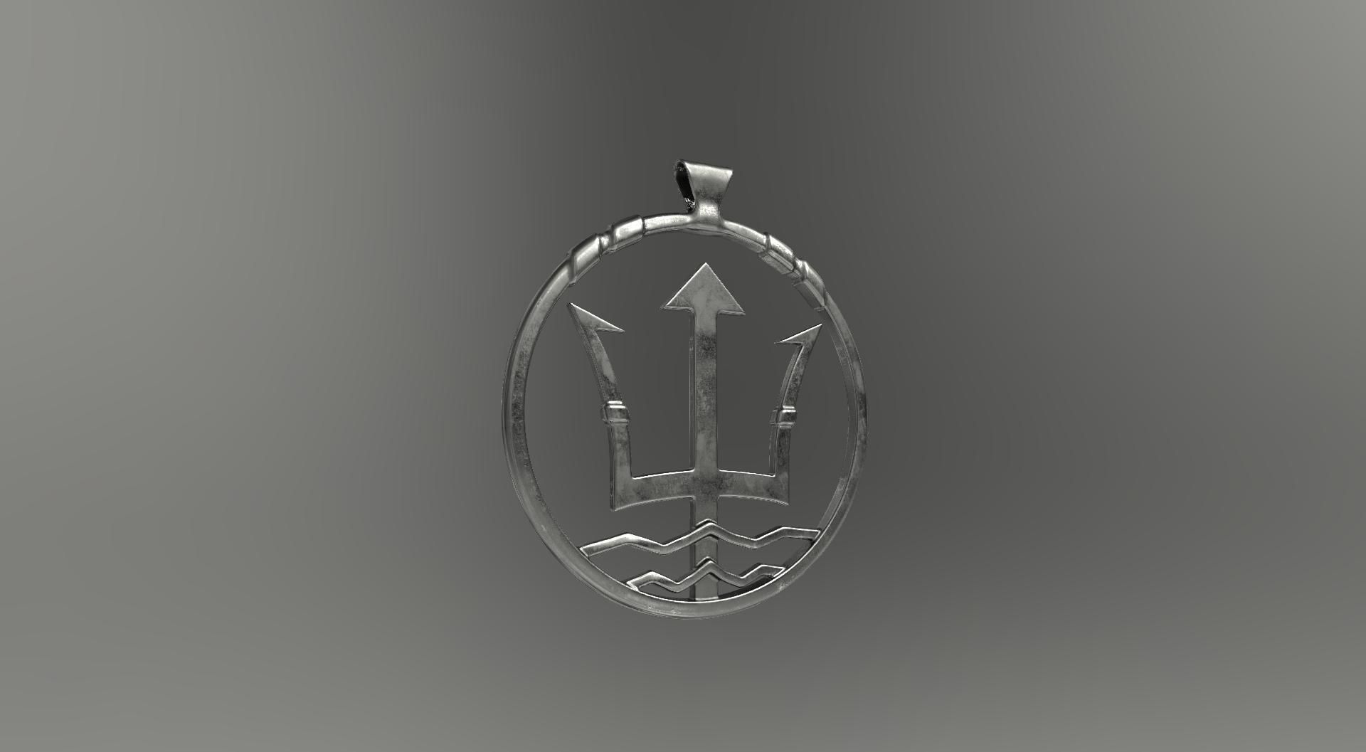 Pendant Poseidon 3dPrint 3D print model_3