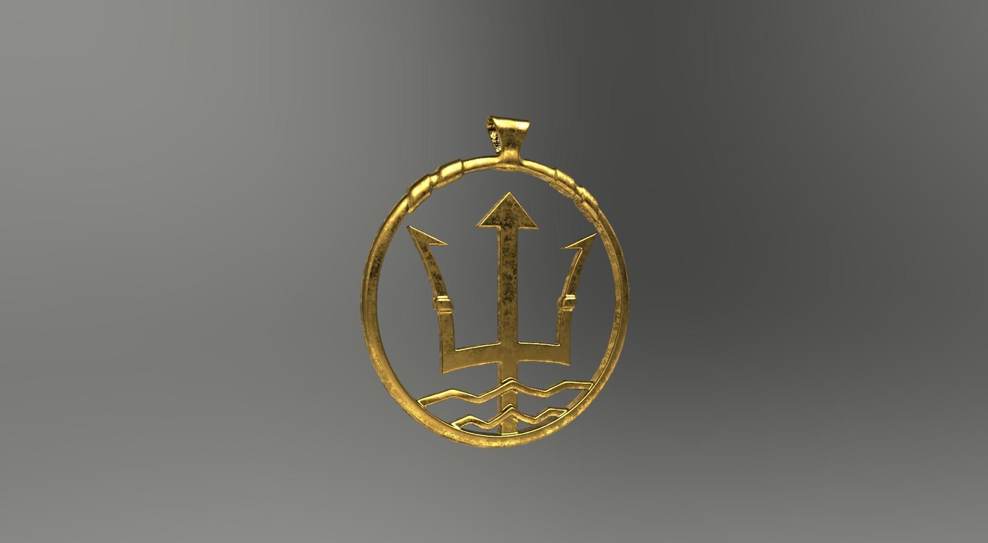 Pendant Poseidon 3dPrint 3D print model_10