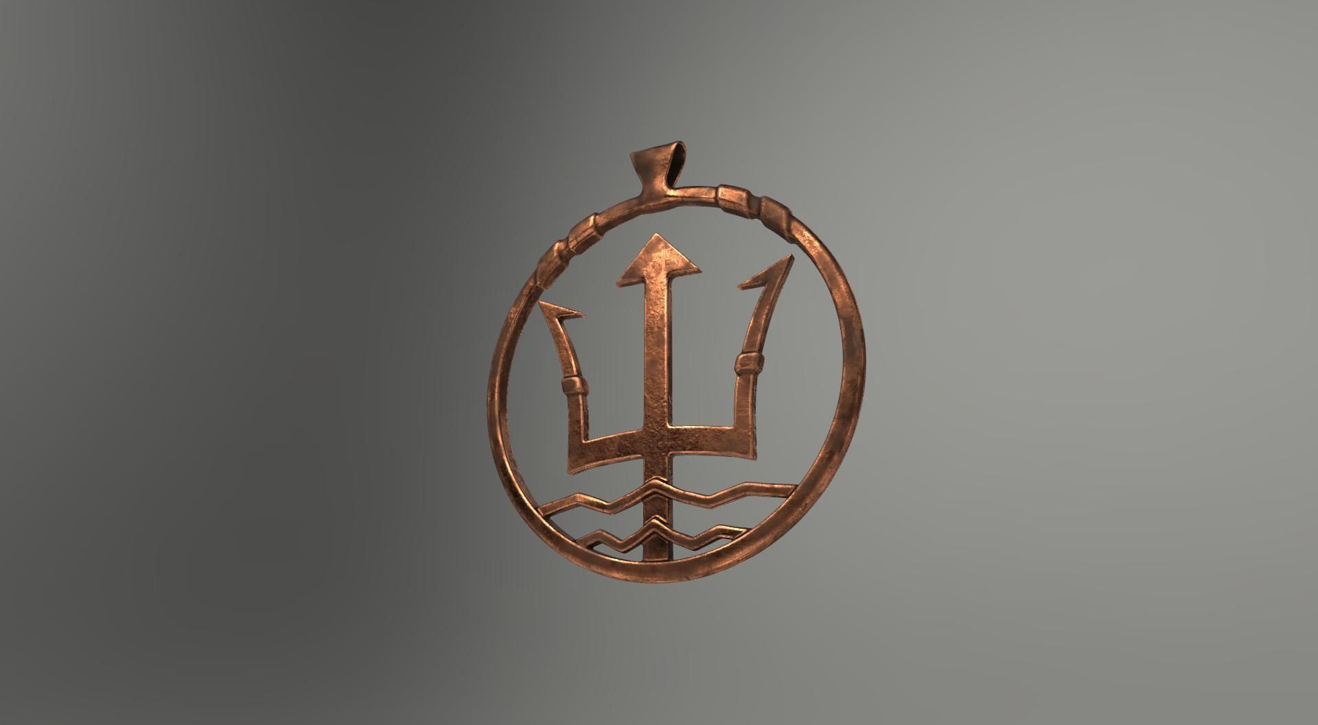 Pendant Poseidon 3dPrint 3D print model_9