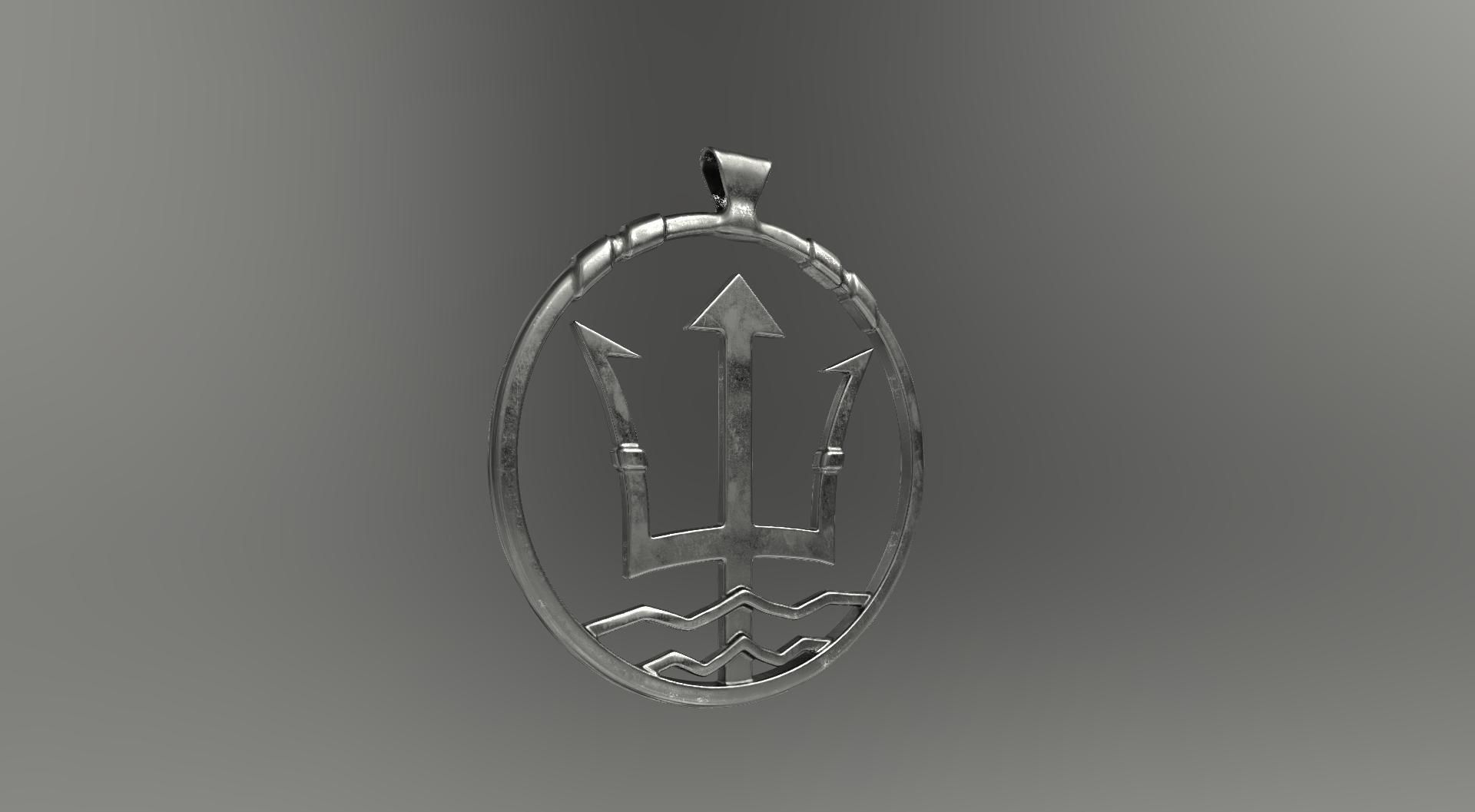 Pendant Poseidon 3dPrint 3D print model_5
