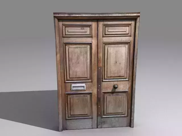 Door 33 Wooden with frame 3D model