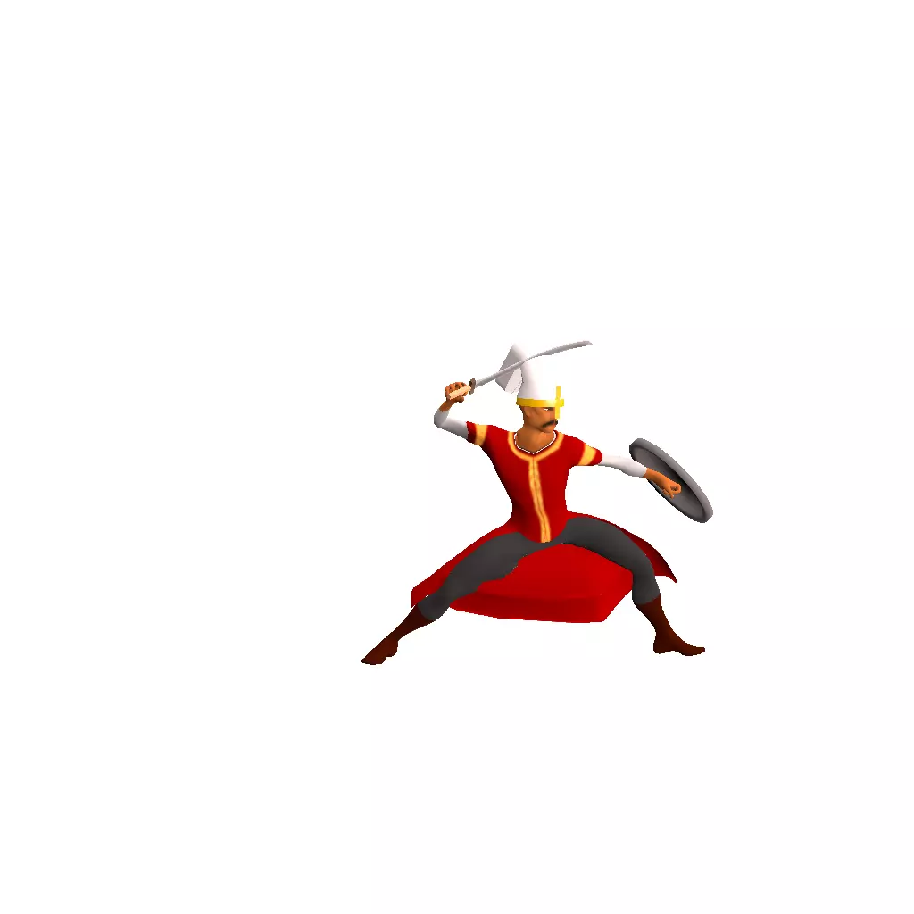Ottoman Platfrom Game Character Low-poly 3D model