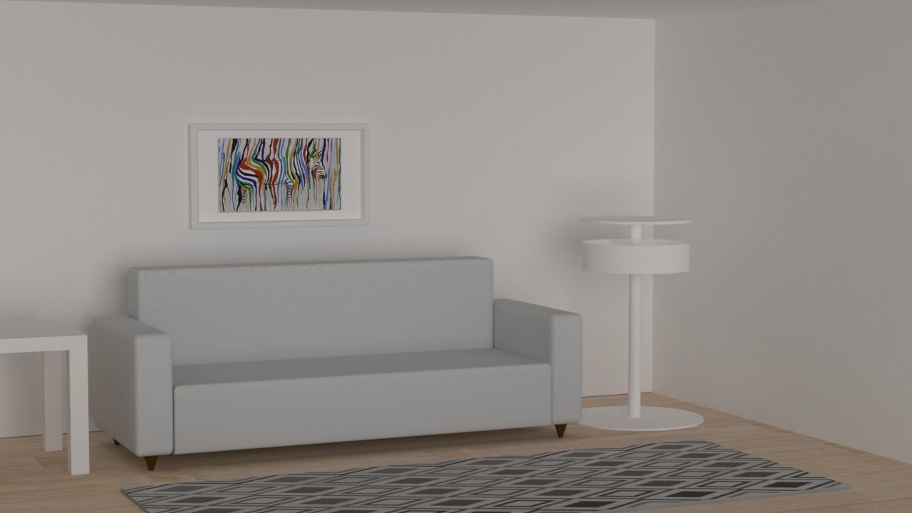 Simple hitech room Low-poly 3D model_2