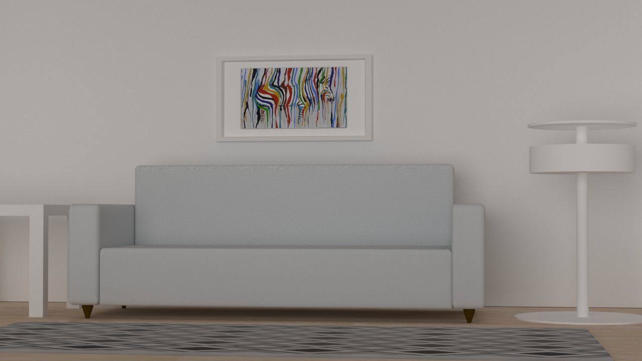 Simple hitech room Low-poly 3D model_4