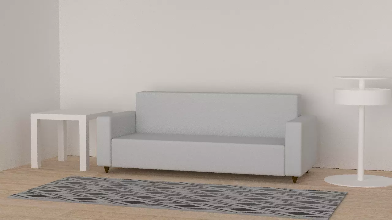 Simple hitech room Low-poly 3D model_0