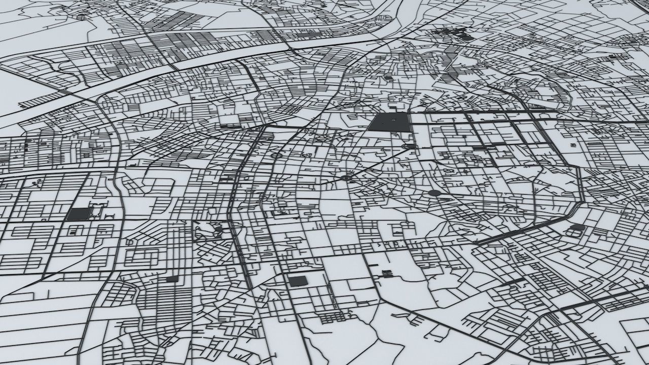 Tainan City  Road Network and Streets 3D model_5
