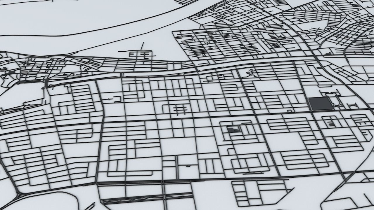 Tainan City  Road Network and Streets 3D model_9