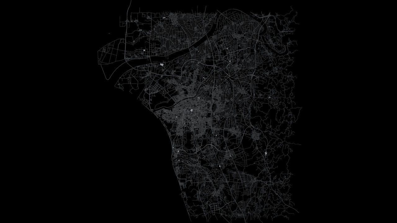 Tainan City  Road Network and Streets 3D model_11