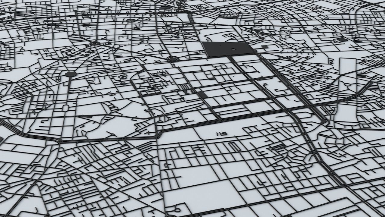 Tainan City  Road Network and Streets 3D model_7