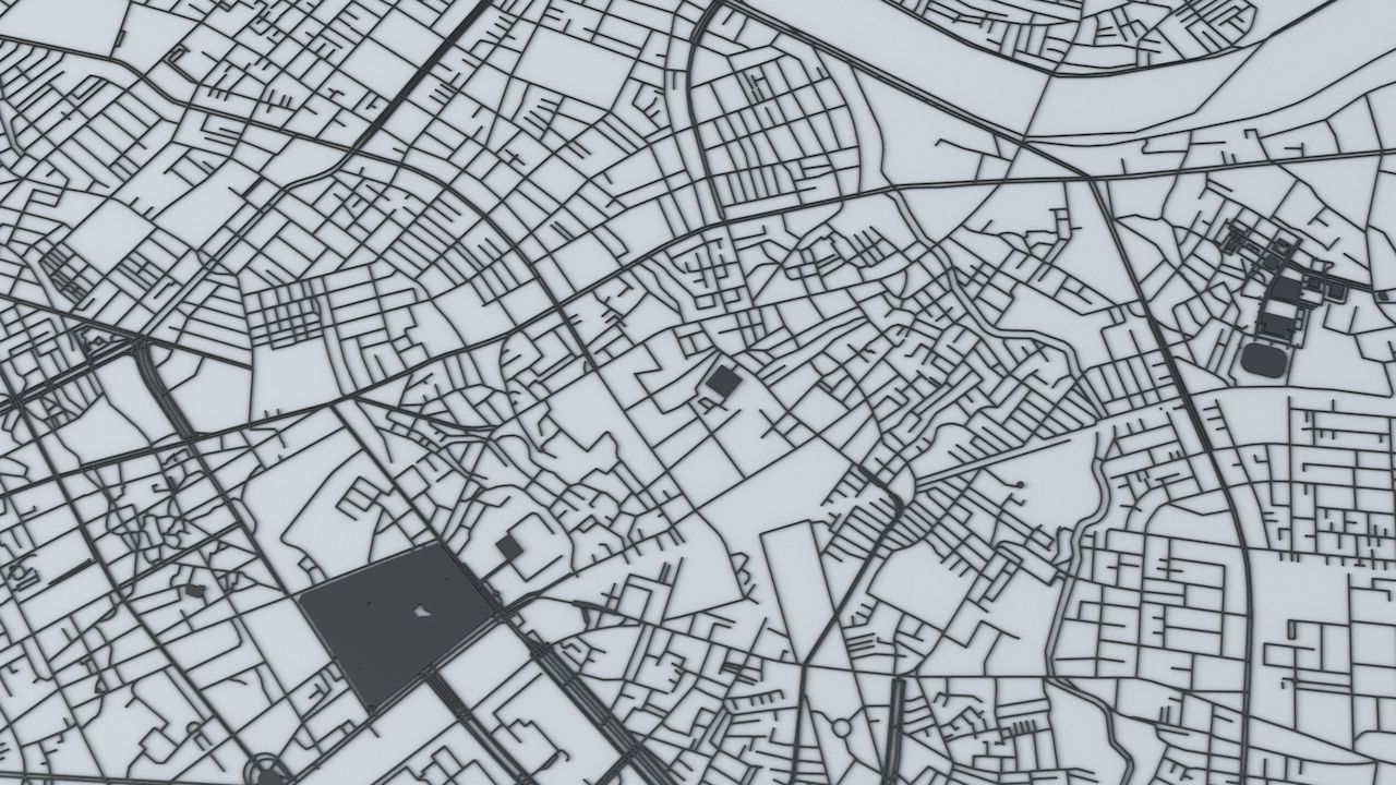 Tainan City  Road Network and Streets 3D model_8