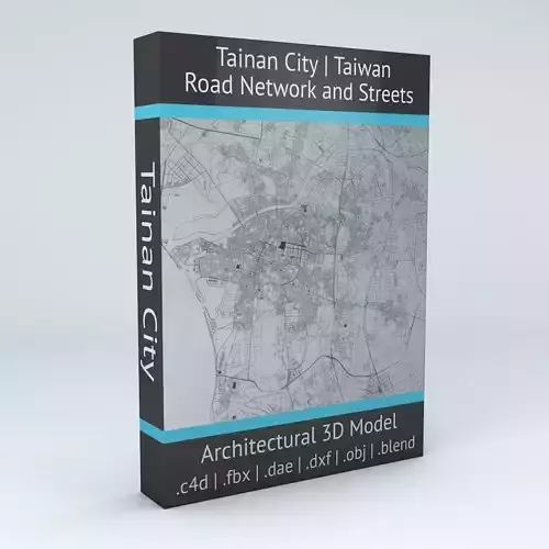 Tainan City  Road Network and Streets 3D model