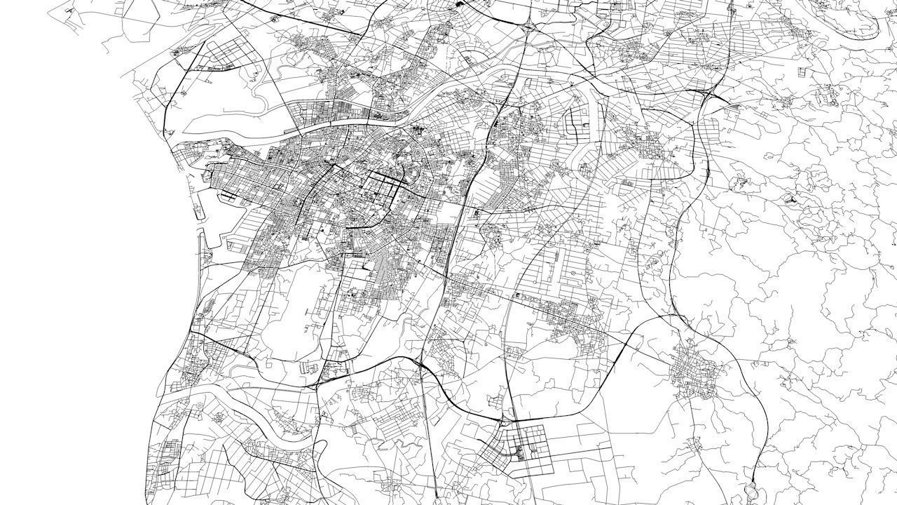 Tainan City  Road Network and Streets 3D model_13
