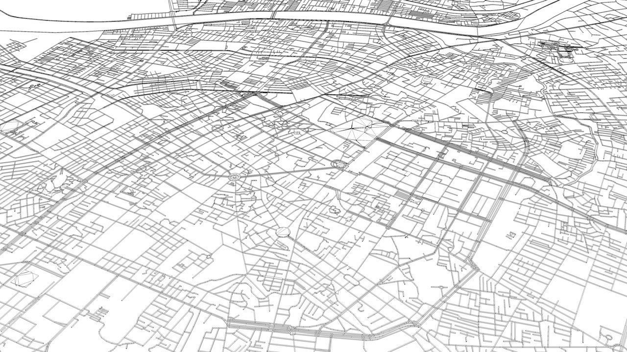 Tainan City  Road Network and Streets 3D model_15