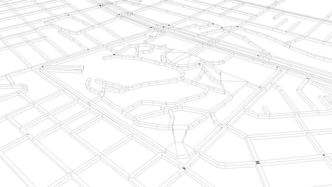 Tainan City  Road Network and Streets 3D model_14